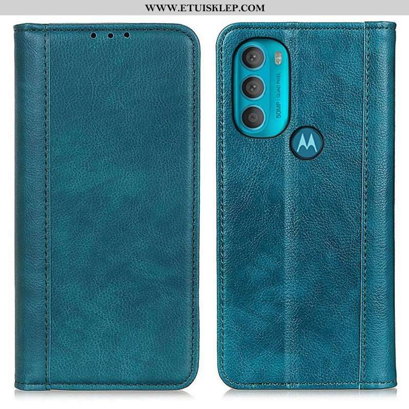 Etui Na Telefon do Moto G71 5G Etui Folio Elegancka Dwoina Skóry Liczi